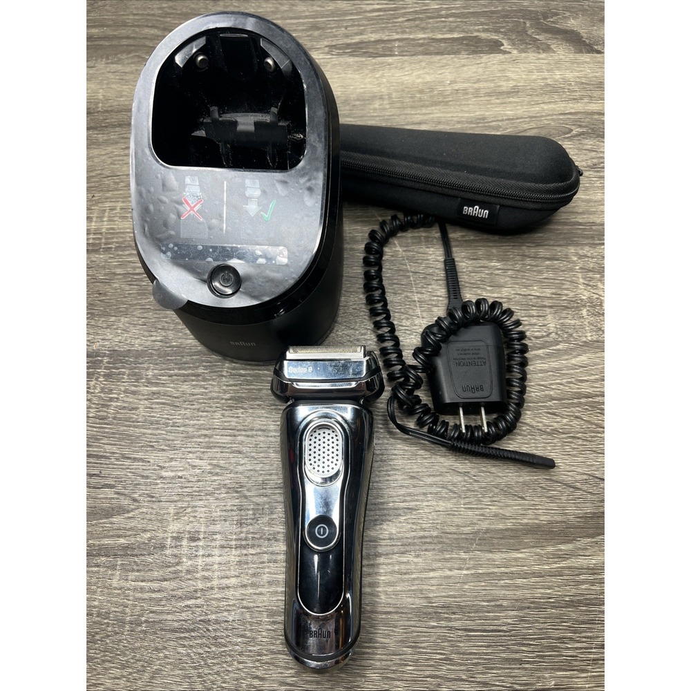 Braun Series 9 Pro Wet + Dry Shaver 5791 Clean & Charge Stand Cord Case Works